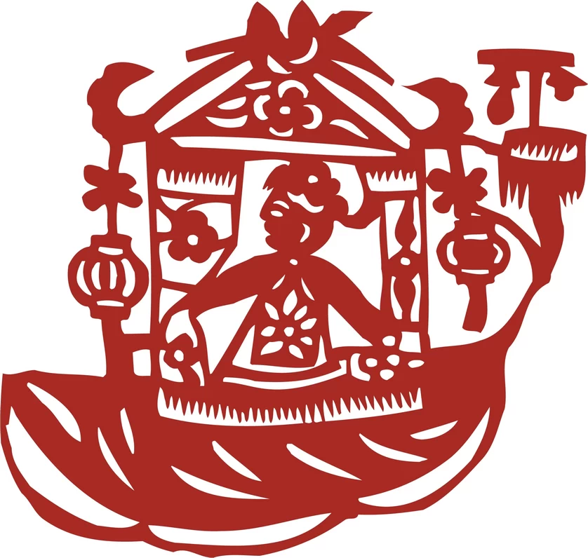 中国风中式传统喜庆民俗人物动物窗花剪纸插画边框AI矢量PNG素材【2048】